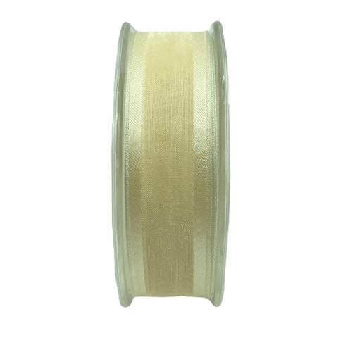 Nastro Animato Organza Bordata Champagne 20mt 25mm