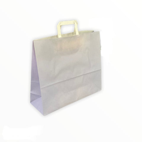 Buste shopper in carta lilla con maniglie piatte