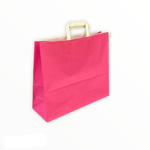 Buste shopper in carta magenta con maniglie piatte