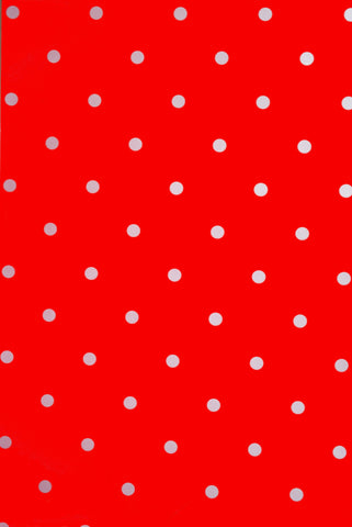 Carta Regalo Pois Argento Fondo Rosso fogli cm 70x100