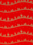 Carta Regalo Natale Rosso Paesaggio Inverno (Fogli o Rotoli)