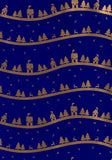 Carta Regalo Natale Blu Paesaggio Inverno (Fogli o Rotoli)
