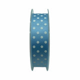 Nastro Grosgrain Azzurro a Pois 25mm