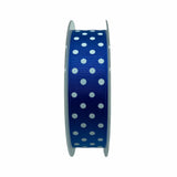 Nastro Grosgrain Blu a Pois 25mm