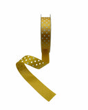 Nastro Grosgrain Giallo a Pois 25mm Srotolato