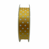 Nastro Grosgrain Giallo a Pois 25mm