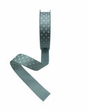 Nastro Grosgrain Grigio a Pois 25mm Srotolato