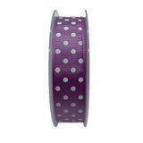 Nastro Grosgrain Lilla a Pois 25mm