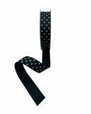 Nastro Grosgrain Nero a Pois 25mm Srotolato