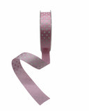 Nastro Grosgrain Rosa a Pois 25mm Srotolato