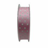 Nastro Grosgrain Rosa a Pois 25mm