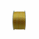 Nastro Grosgrain Giallo a Pois 10mm