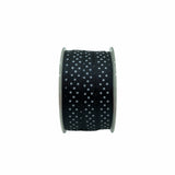 Nastro Grosgrain Nero a Pois 10mm