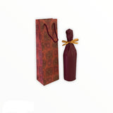 Buste Shopper in Carta Vinaccia Fantasia per bottiglie, maniglie in Cotone, 10 pezzi 12x9x39cm